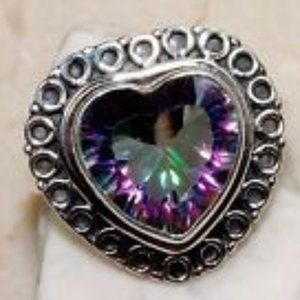 Rainbow Topaz Silver Ring